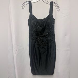 Scott McClintock petites Black Beaded Mini Dress